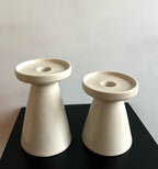 Kandelaars set | Beige geglazuurd