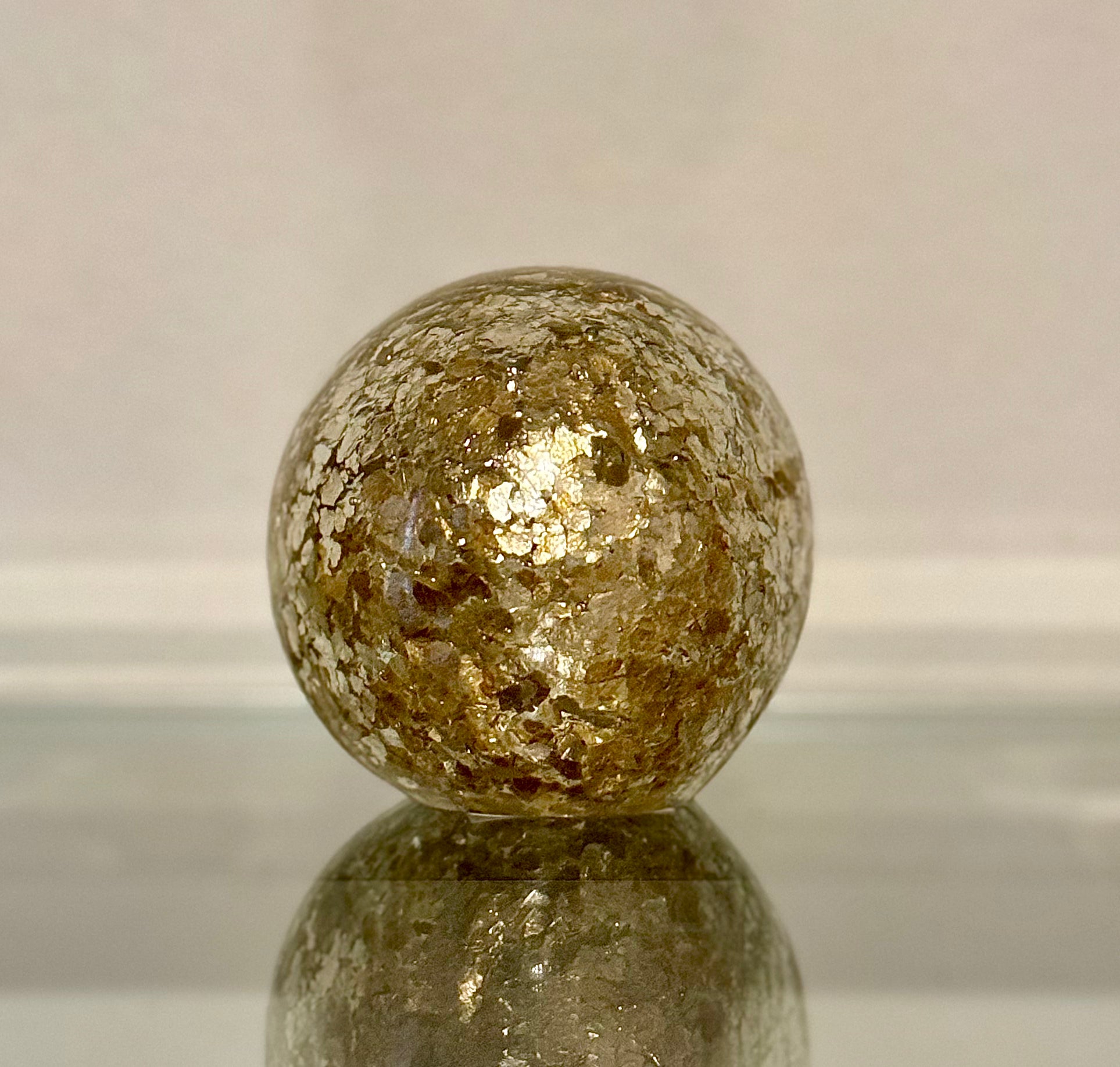 Glazen bol confetti | Goud