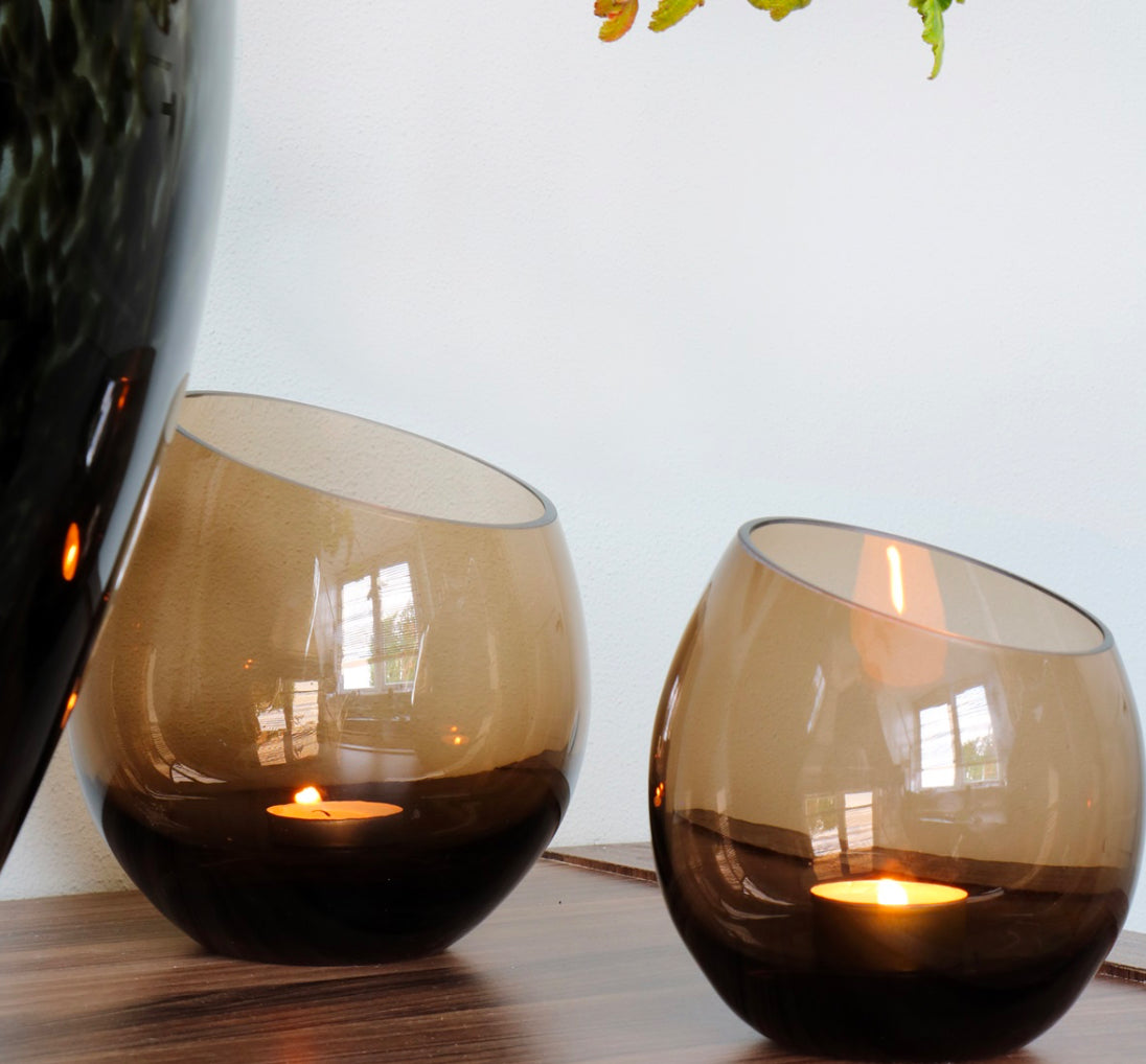 Moho waxinelichthouder | taupe L