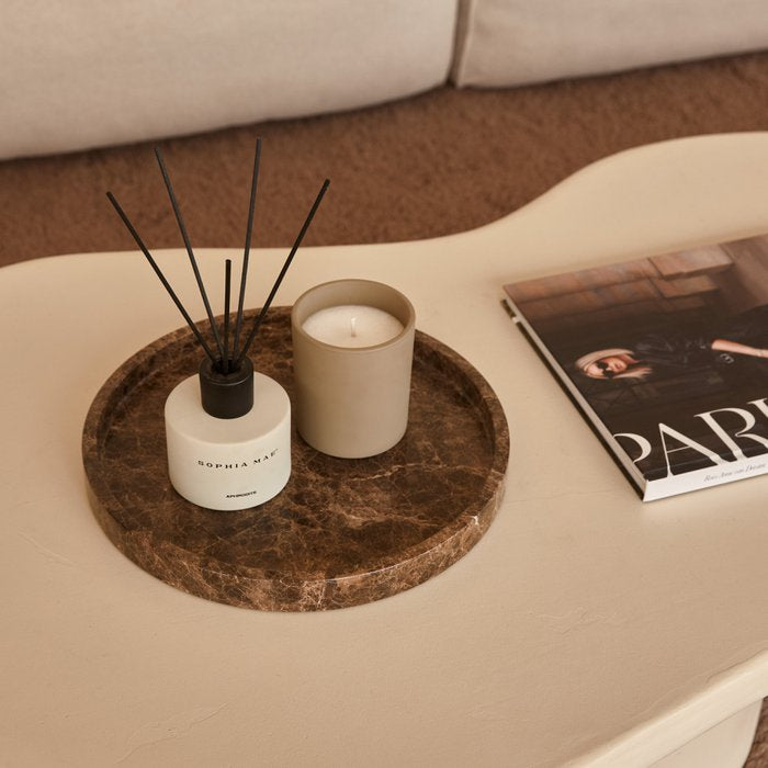 Marmer dienblad met rand | Bruin