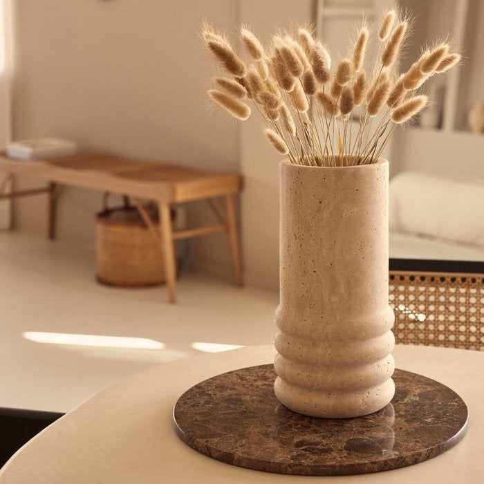 Marmer dienblad Ø30cm | Bruin