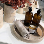 Travertine dienblad met rand in