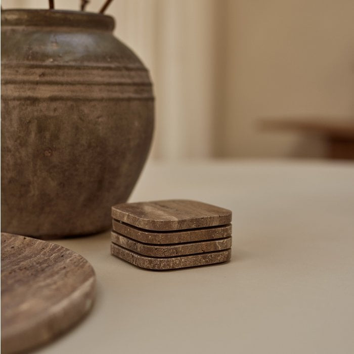 Onderzetters | Travertine titanium