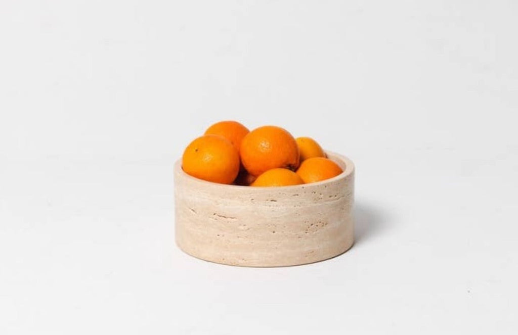 Travertine fruitschaal