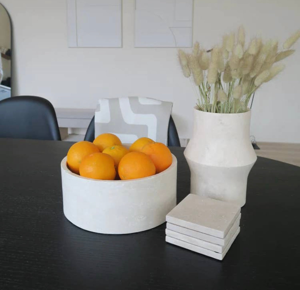 Travertine fruitschaal