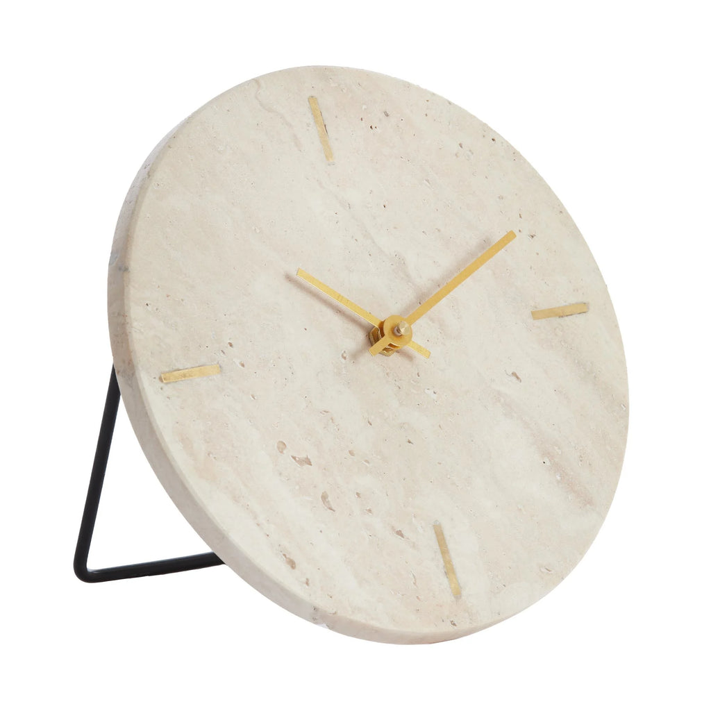 Tafelklok Jenay | travertin