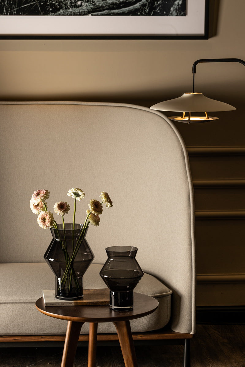 Moderne vaas smoked glas