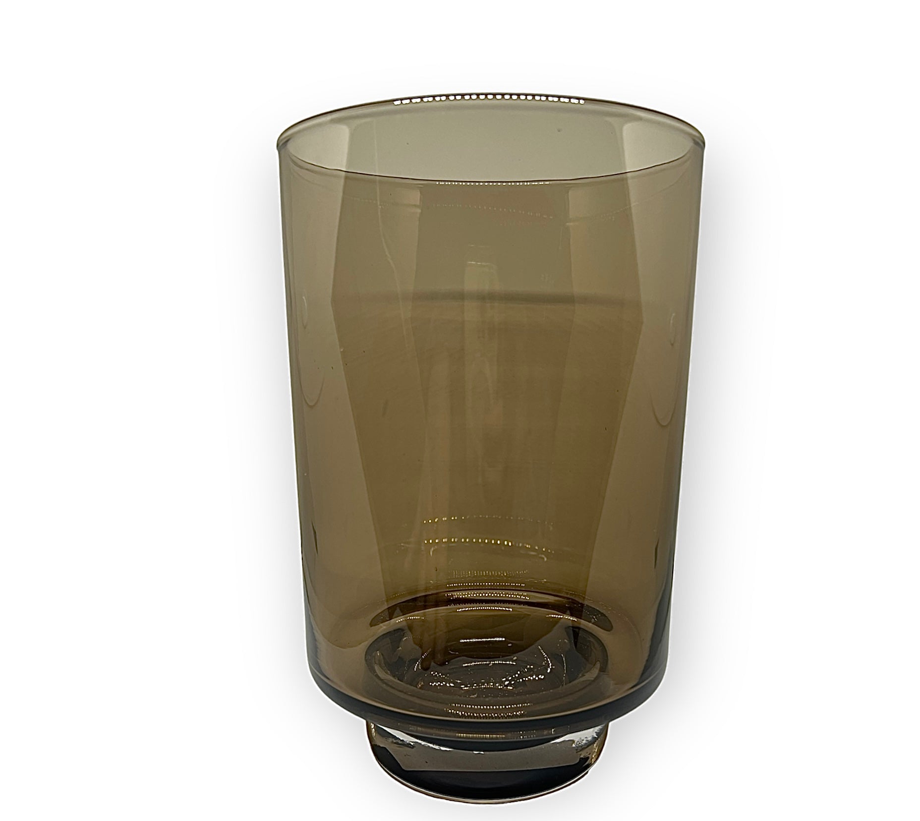 Cilinder windlicht op voet Coffee