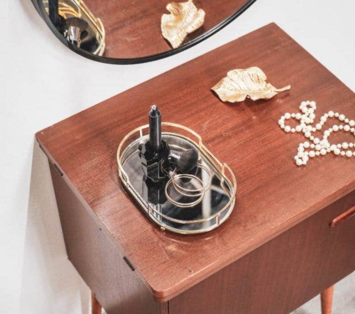 Spiegeldienblad ovaal goud