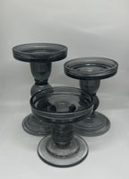 Kandelaar glas zwart S