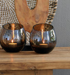 Moho waxinelichthouder | smoke taupe S